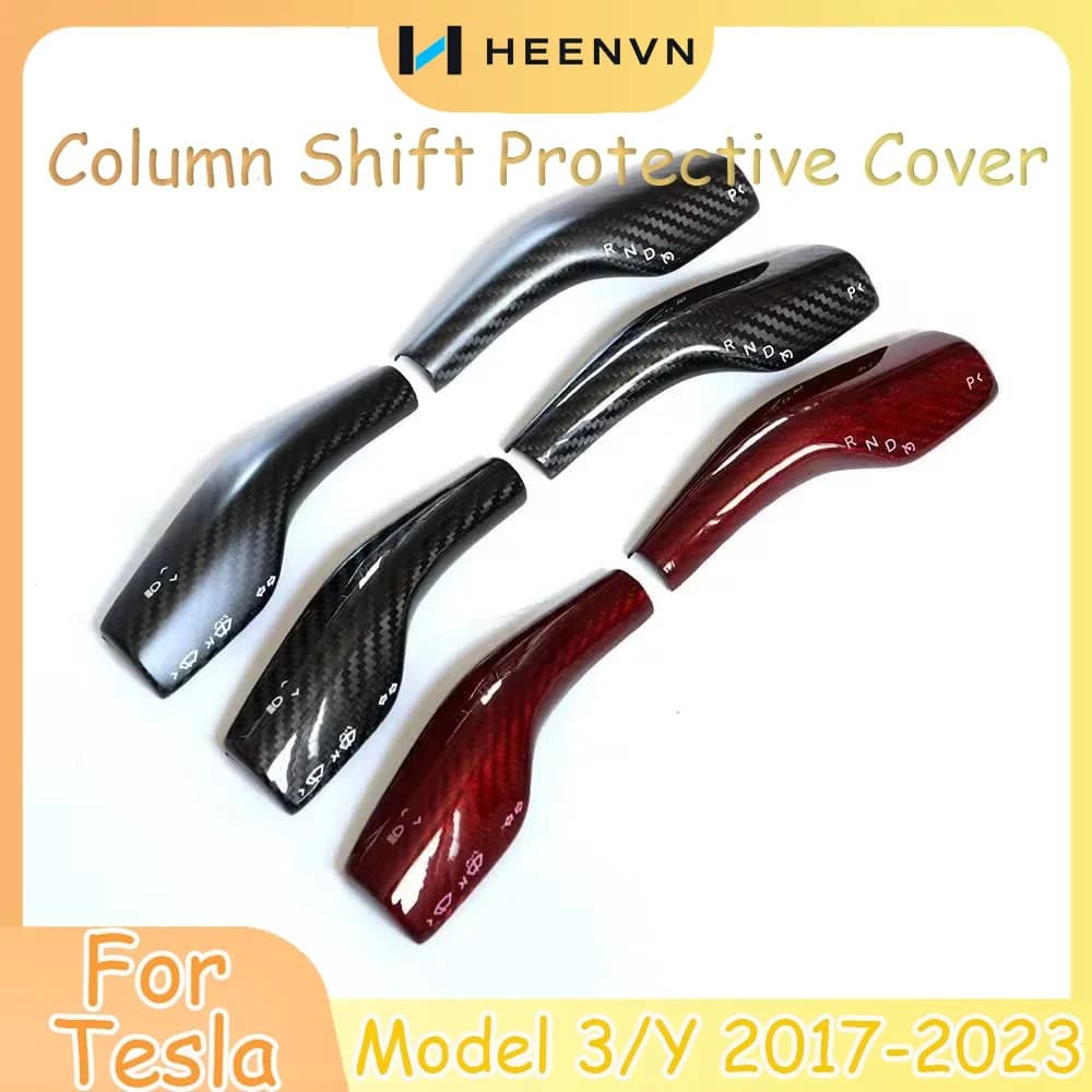 Protective cover for column change 2 pieces for forged carbon fiber stickers model Tesla 3 for wheel accessories model Y 2023