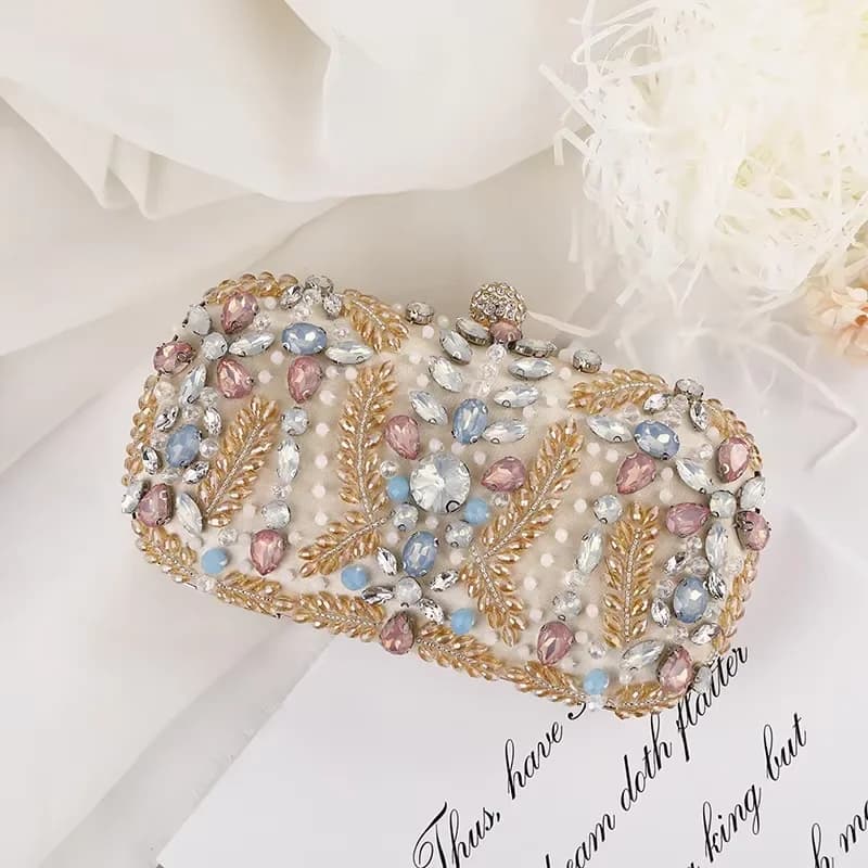 Liquidazione Borsa da sera da donna Pochette con perline con strass Borse da banchetto da donna di lusso Borse da festa con glitter di diamanti