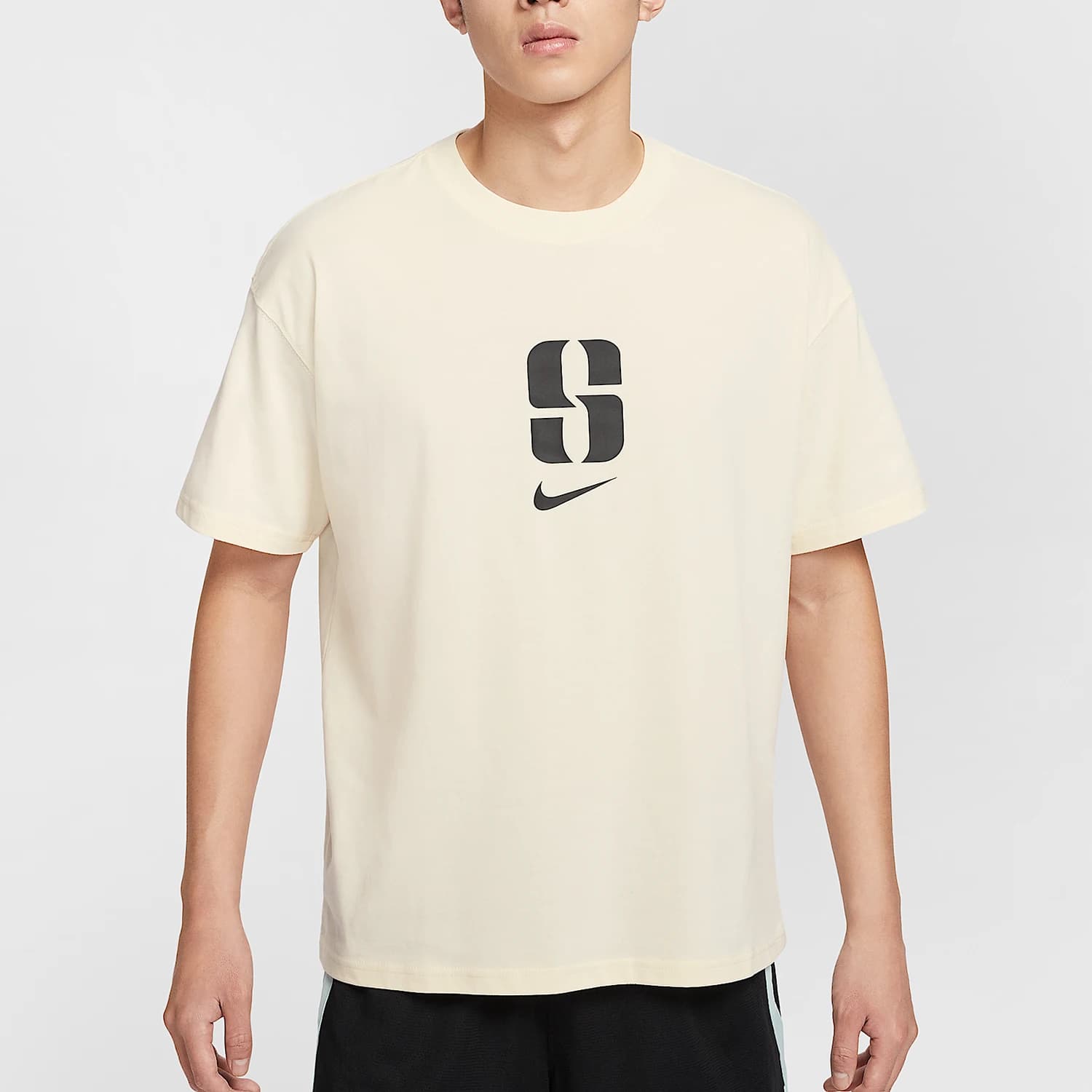 Pullover da uomo autentico Nike con collo rotondo e stampa traspirante, manica corta da basket IO4239-113