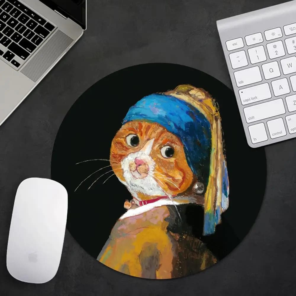 Simpatici gatti Tappetino per mouse Vintage Notte stellata Accessori da gioco Tappetino per mouse Van Gogh Tappetino per mouse Gamer Scrivania per computer Tappetini per mouse 20x20 cm