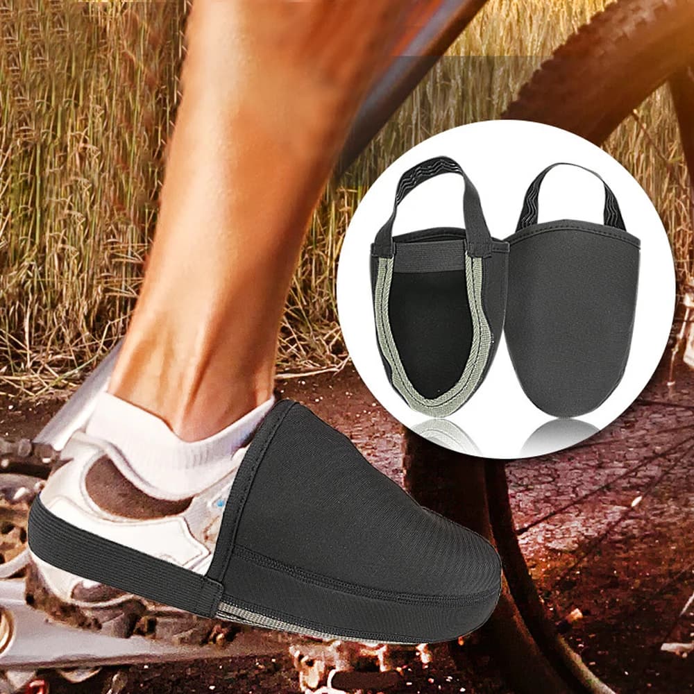 1 paio di copriscarpe da ciclismo con tutore per caviglia, copriscarpe termiche, copriscarpe antivento, resistente all'acqua per strada di montagna