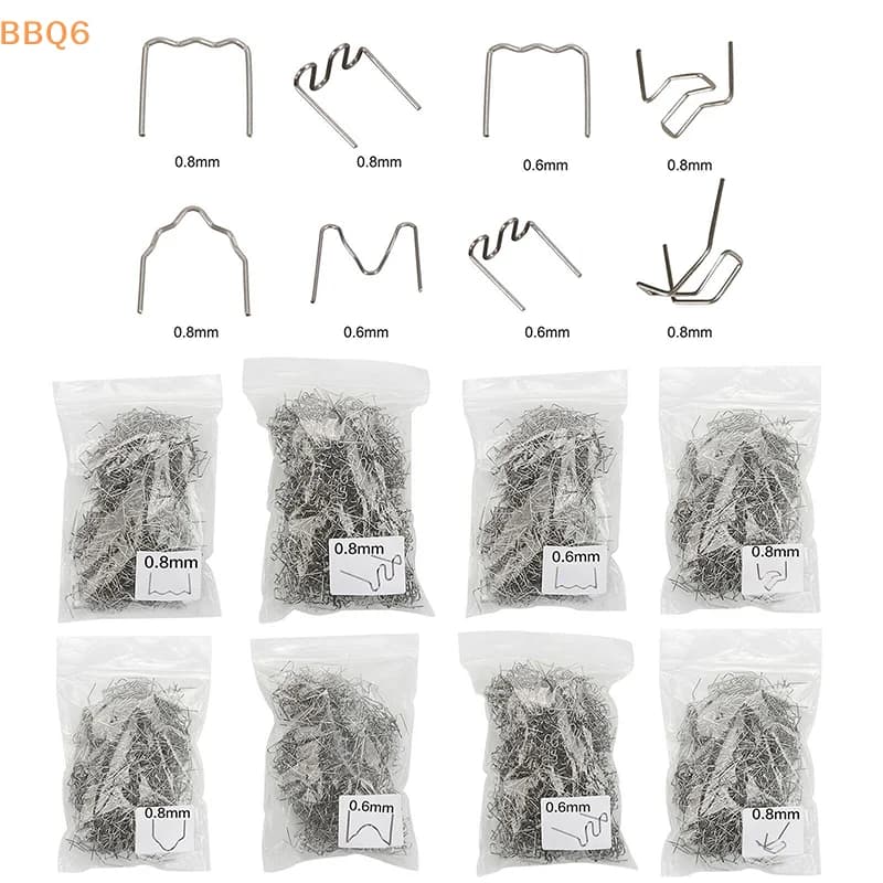 100 Pezzi/Lotto Chiodi per Saldatura in Plastica per Riparazioni Auto, Graffette Ondulate Pretagliate Standard per Riparazioni Carrozzeria, Saldatrice a Caldo