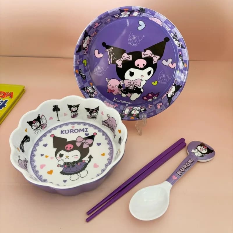 Cute Cartoon Unbreakable Bowl Kawaii Cat Design PVC Material Lightweight Pet Food Cereal Dish For Women Teens Fans Gift daily