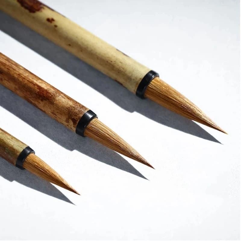 Running Script Weasel Hair Calligraphy Brush Set Copy Scriptures Small Regular Script Brush Calligraphy Drawing Art Outline Pen