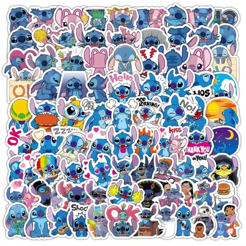 115 adesivi Lilo & Stitch, adesivi impermeabili per scrapbook, cellulari, quaderni fai-da-te, adesivi decorativi per desktop.