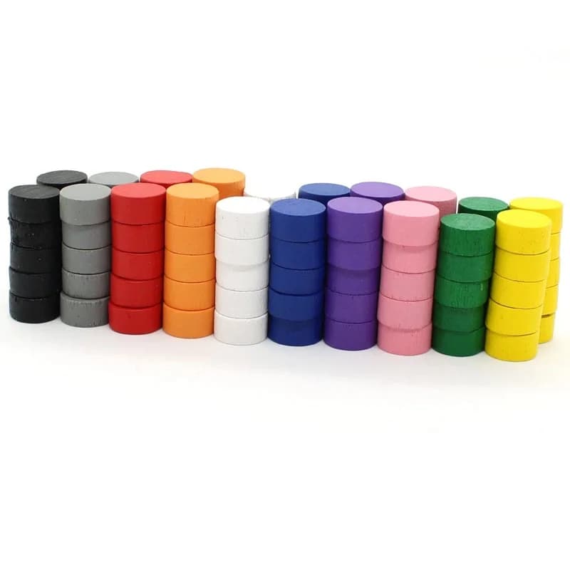 Dischi da gioco da 10 mm token 10/50/100/200/500 pezzi pezzi da gioco in legno peone/gioco da tavolo per scacchi/giochi educativi accessori10 colori 10*5mm