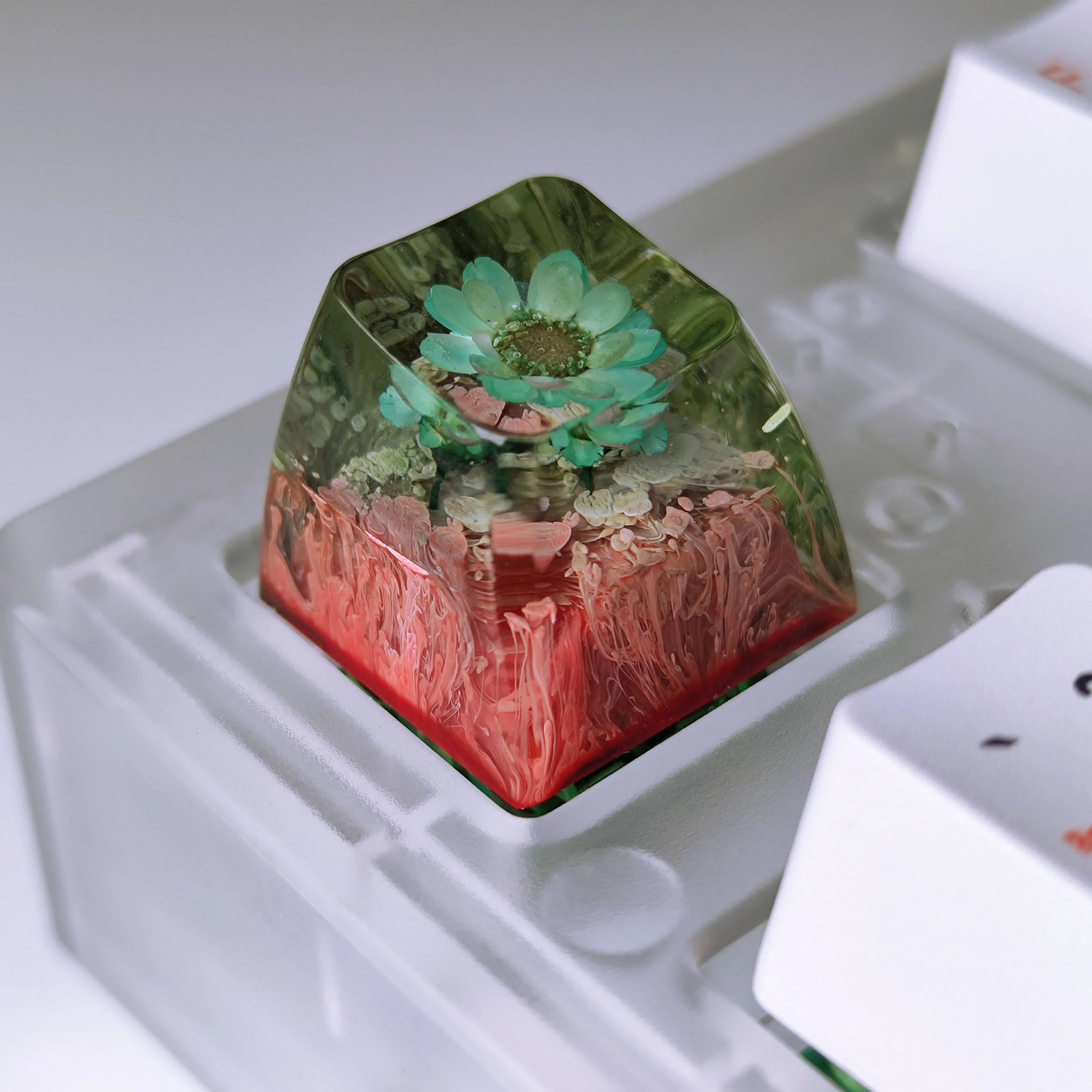 Tastiera meccanica Copritasti in resina personalizzati fai-da-te Copritasti artigianali in resina Tasti ESC personalizzati per bella ragazza Regalo Copritasti singoli con fiori SA