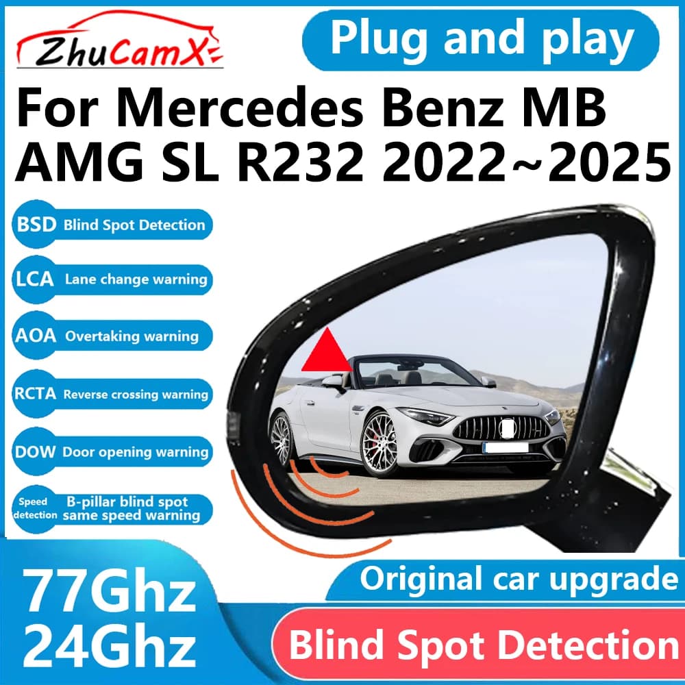 ZhuCamX per Mercedes Benz MB AMG SL R232 2022 ~ 2025 BSD Sensore di rilevamento punti ciechi Radar Sistema di allarme di guida Plug and Play