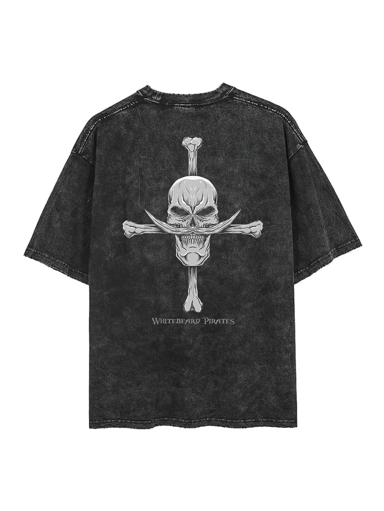 One Piece Vintage Barba Bianca Pirati Grafica 2-Sided T-Shirt Uomo 2026 Moda Estiva Oversize Street Top Harajuku Y2K Abbigliamento
