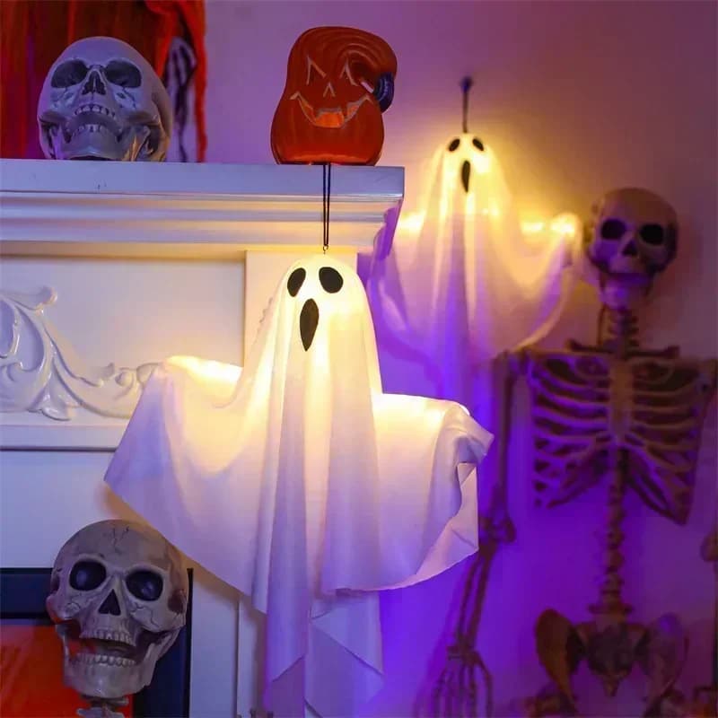 2025 Halloween LED Night Light Fantasma Party Decorazione della casa Casa fantasma per interni ed esterni Bar Luci a sospensione Puntelli horror
