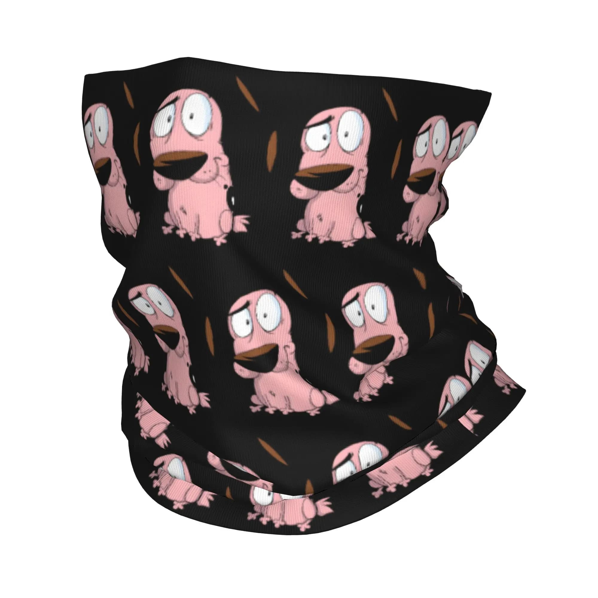 Scaldacollo Invernale Personalizzato con Cartone Animato Cane Coraggioso, Sciarpa Tubolare per Escursionismo e Campeggio, Bandana per il Viso, Scaldacollo Unisex