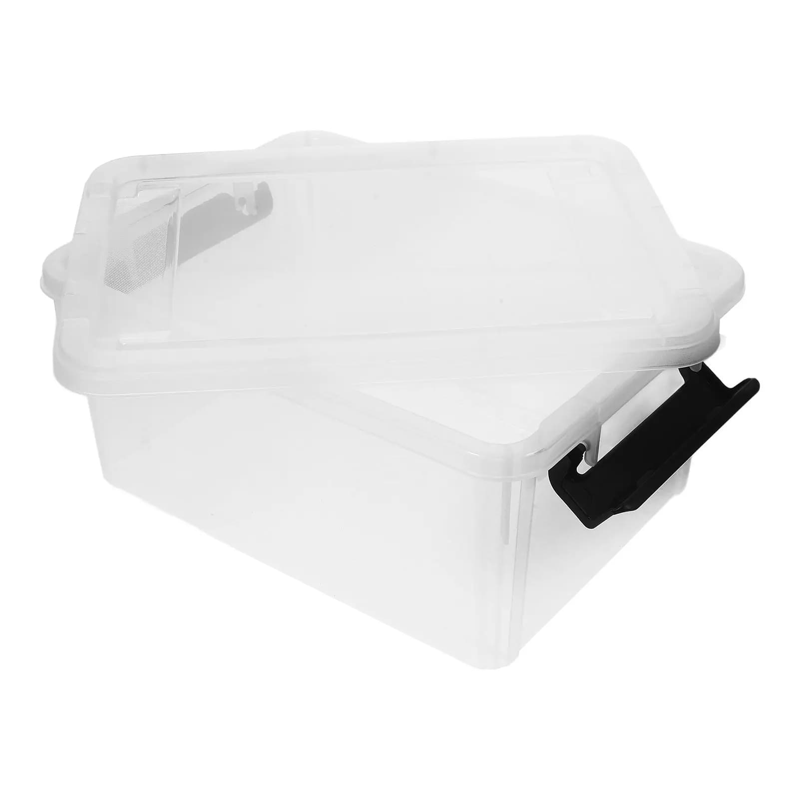 File Organizer Transparent Desktop Document Organizer Storage Box Clear Plastic Office File Folder Sealed Container 7L