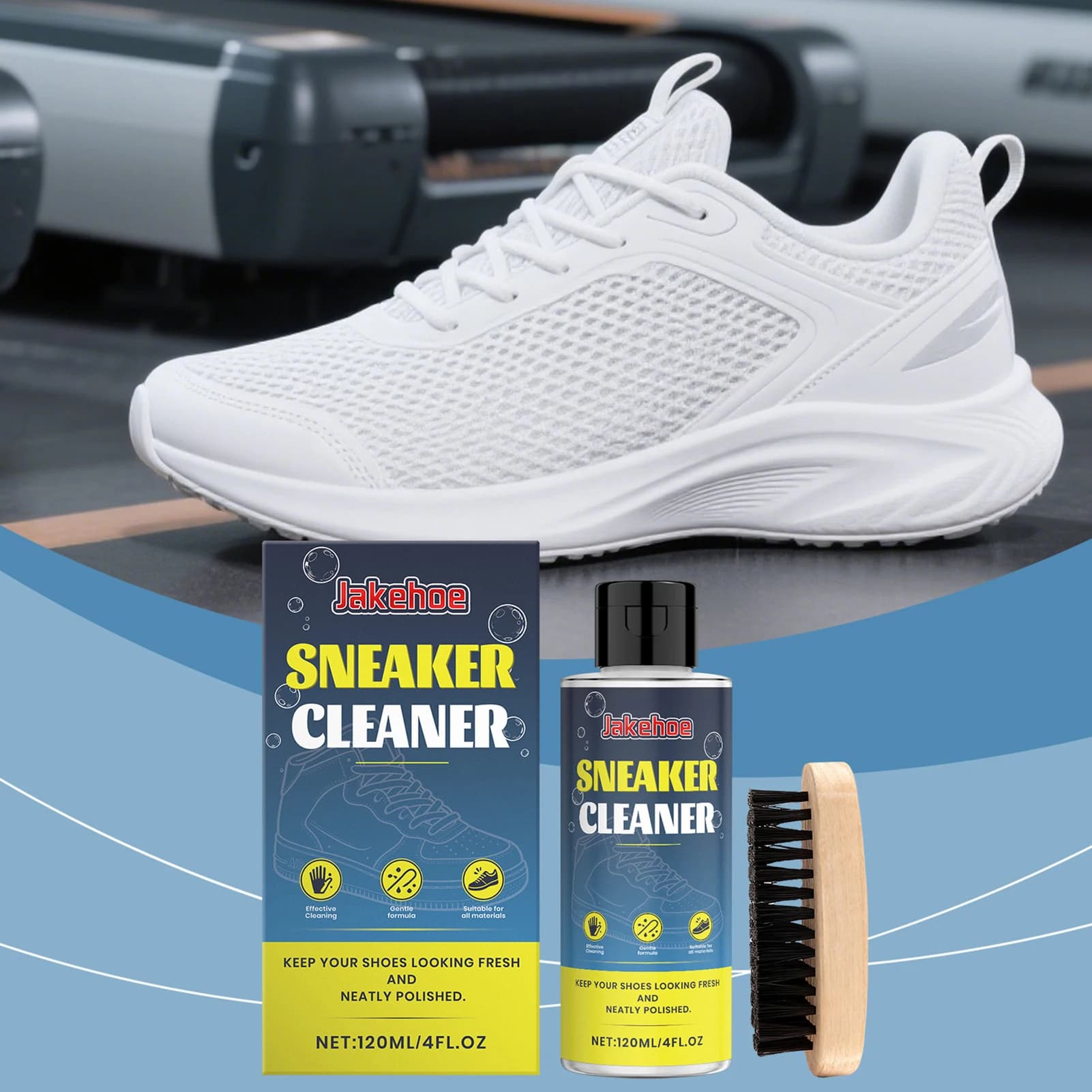 Kit per la pulizia delle scarpe bianche, altamente efficace per la rimozione delle macchie, con spazzola per uso domestico
