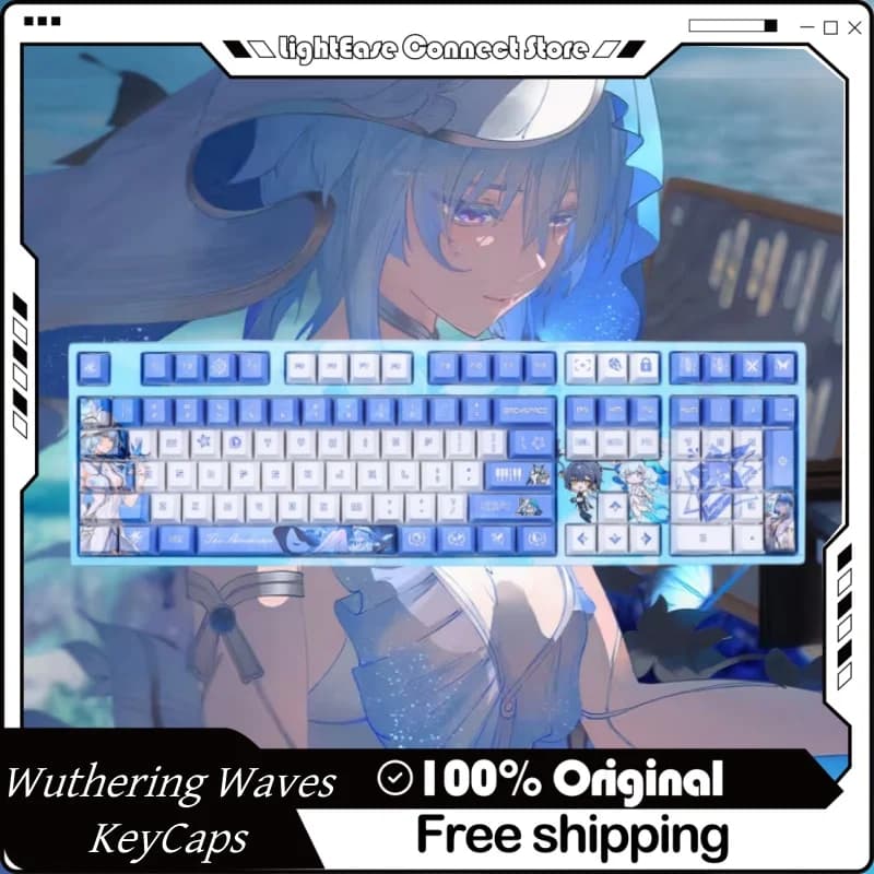 Wuthering Waves Shorekeeper Tema Copritasti 120 Chiave Cherry Profilo Pbt Sublimazione Termica Tastiera Meccanica Anime Gioco Copritasti