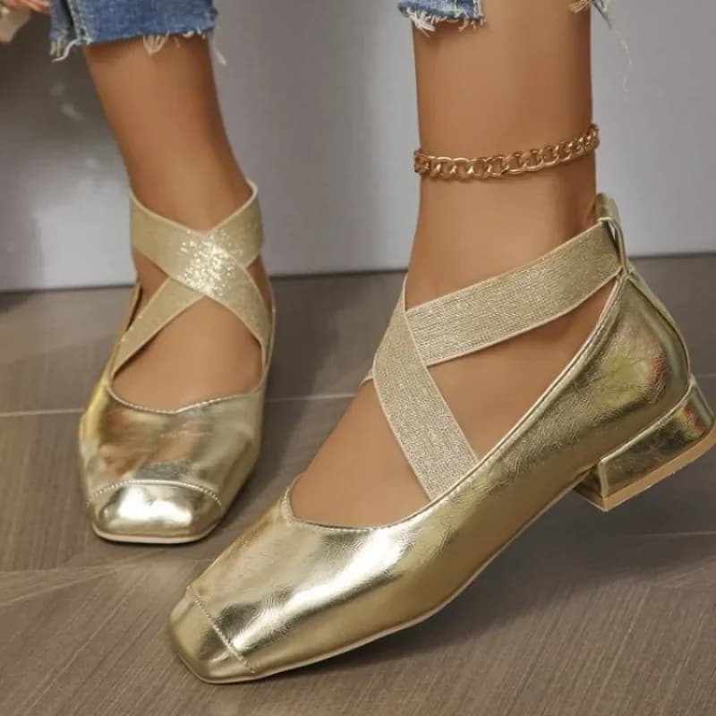 Scarpe da donna Scarpe firmate alla moda con punta quadrata Scarpe da balletto comode con suola morbida Scarpe casual da donna in morbida pelle Zapatos Mujer