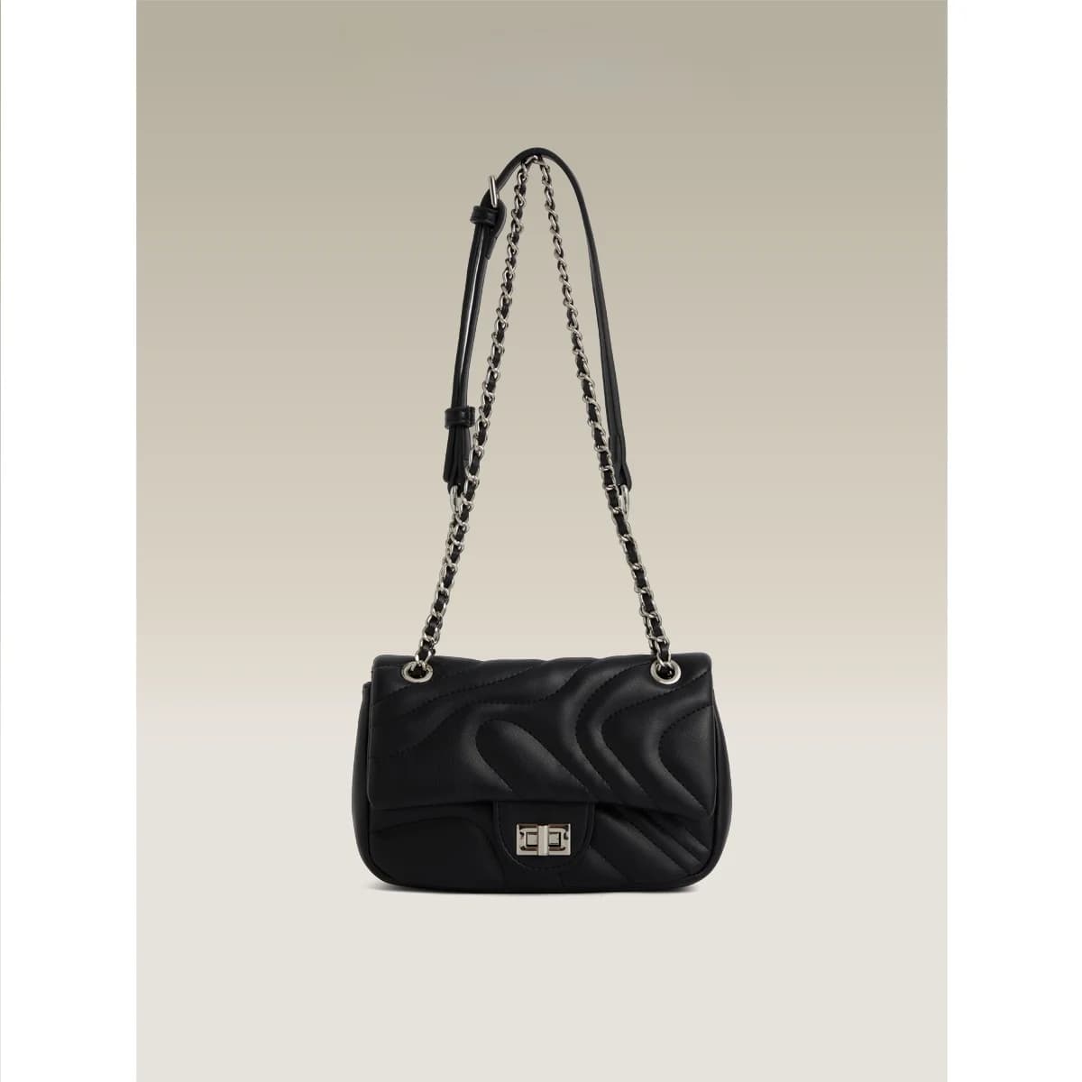 JACD Fashionable Small Square Bag Women's Crossbody Chain Bag Stylish Trendy Soft PU Leather Shoulder Handbag Casual Lock Buckle