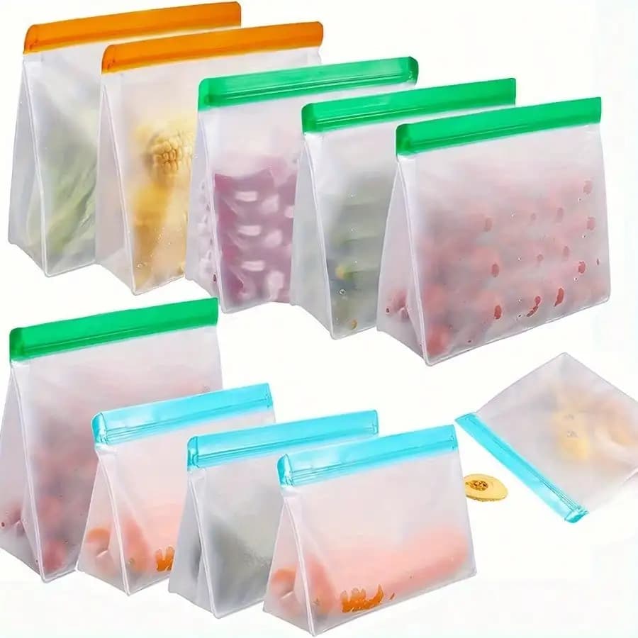 Borsa riutilizzabile per la conservazione degli alimenti in silicone, borsa per congelatore riutilizzabile a prova di perdite, borsa da viaggio/casa da cucina, borsa regalo borsa sigillata sottovuoto