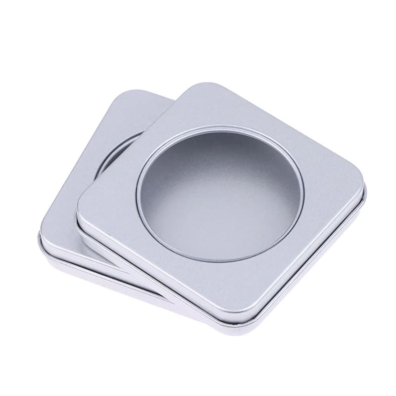 Scatole portaoggetti per unghie da 7,7 cm, custodia in latta, contenitore per organizer per unghie finte con finestra, per esposizione di unghie, forniture per saloni