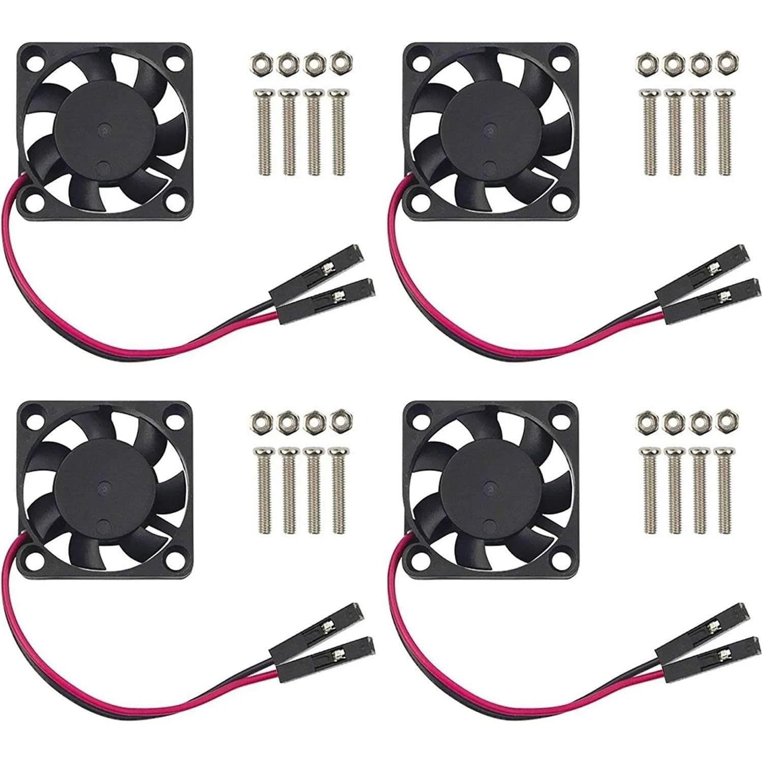 4 pezzi 3007 ventola nera per Raspberry Pi 4 ventola 30x30x7mm Pi ventola di raffreddamento senza spazzole 3.3V 5V DC ventola silenziosa per Raspberry Pi 4, Pi 3 B+