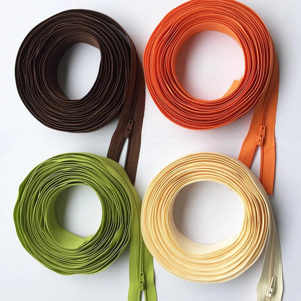 5 metri 3 # Cerniera in nylon al metro con cursori da 10 pezzi per vestiti da cucito su misura Borse fai da te Accessori Fornitura di cerniere Rotolo