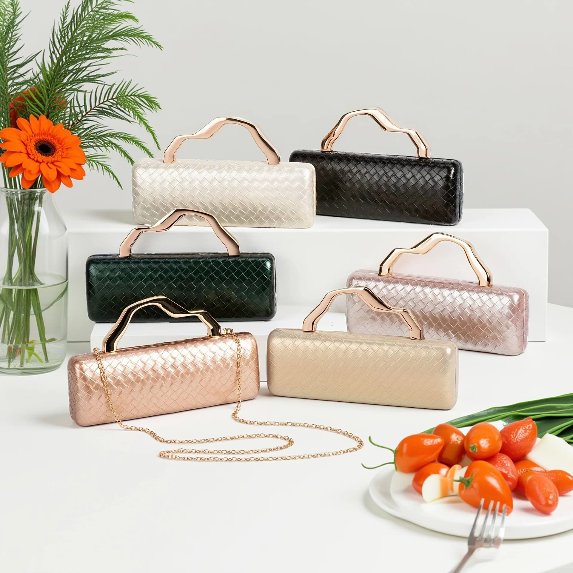 Luxury Women's Bags for Wedding Party Bag Boston Leather Shoulder Bag Pu from Evening New Pouch Fashion Gold Shoulder Bag