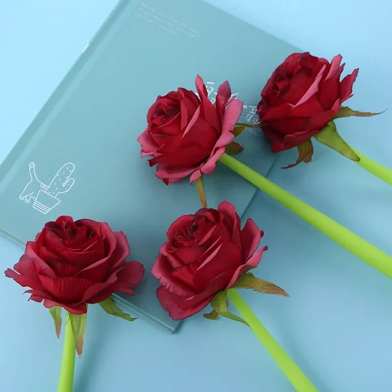 Penne gel per cancelleria coreana da 16 pezzi Simulazione creativa Penna per firma rosa in gomma morbida Ufficio per studenti