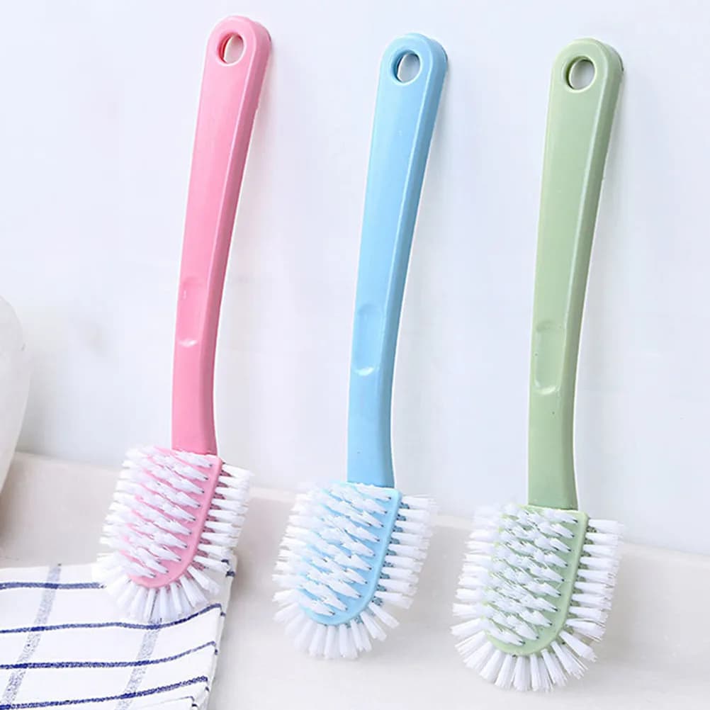 4Pcs Professional Shoe Cleaning Brush with Extra Long Handle Ergonomic Grip Non-Slip Comfortable for Deep Cleaning Laundry