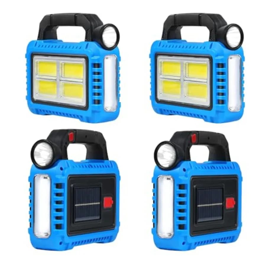 Solar Lantern LED Flashlight for Power Outages Portable Camping Essentials Lights Rechargeable Battery Powered Tent Lights for