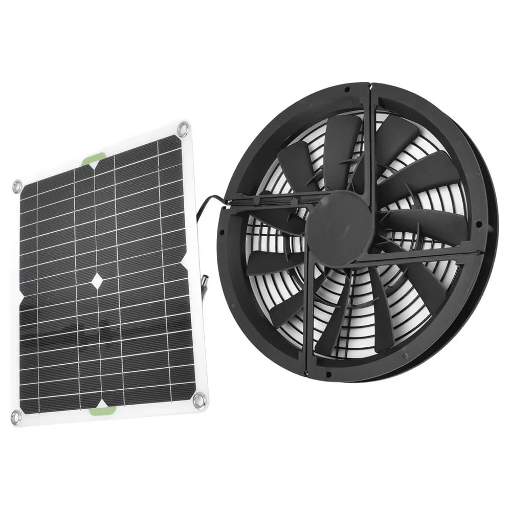 ABKP-Kit ventola pannello solare 10In 100W pannello solare impermeabile custodia di ventilazione rotonda ventola di scarico per galleria serra capannone