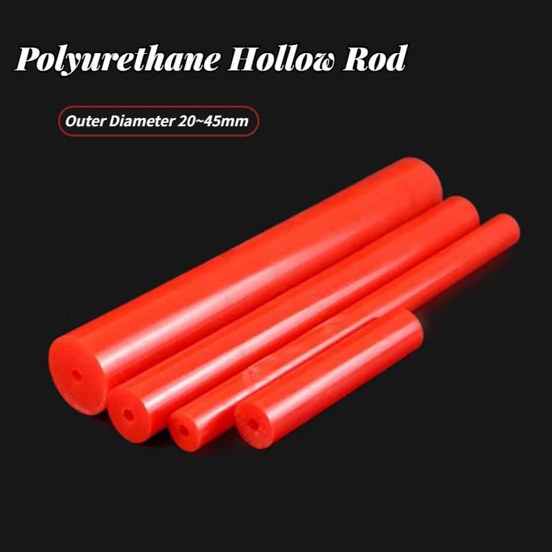 1 pz guarnizioni a barra cava in poliuretano rosso PU ammortizzatore a barra per tubi in plastica con diametro esterno 20 ~ 45mm apertura del foro interno 8mm