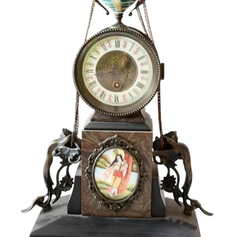 Orologio da tavolo meccanico in stile classico europeo, oggetti di scena per film, orologio a pendolo da caminetto/veranda
