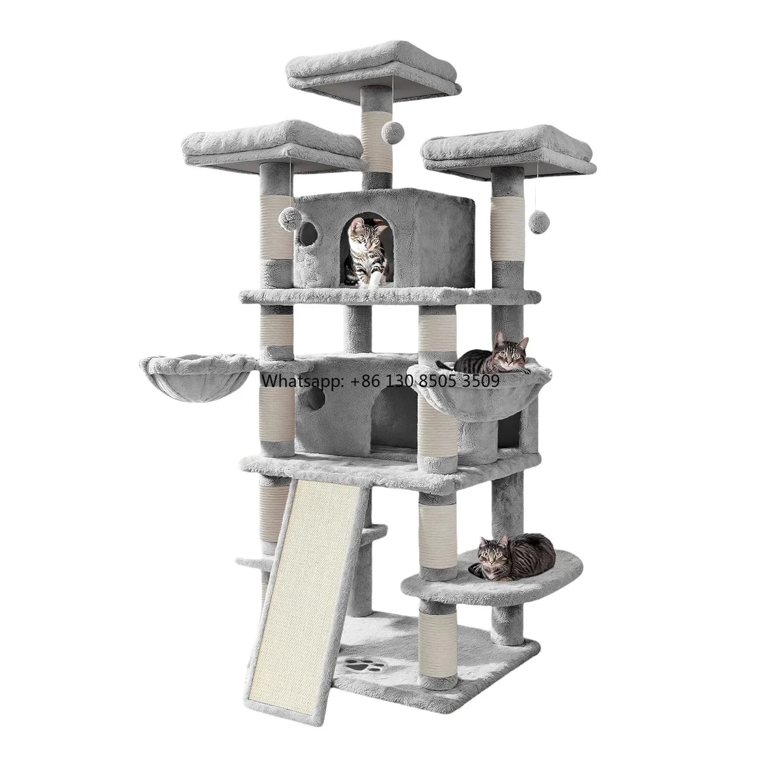 Manufacturer Wholesale Pet Product Wooden Sisal Scratcher Large Cat Tree Tower