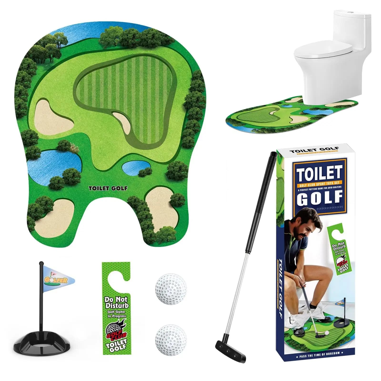 Gioco da golf in miniatura per il bagno, regalo divertente per papà, set di palline da golf per il divertimento in casa.