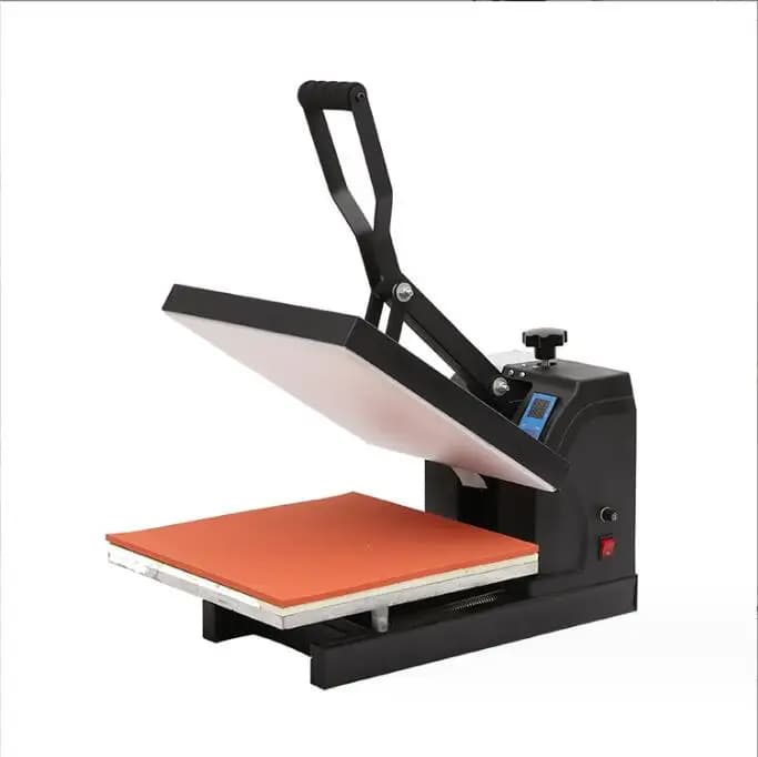 38x38 manual hot press for customization of T-shirts and clothing with digital transfer on tablet
