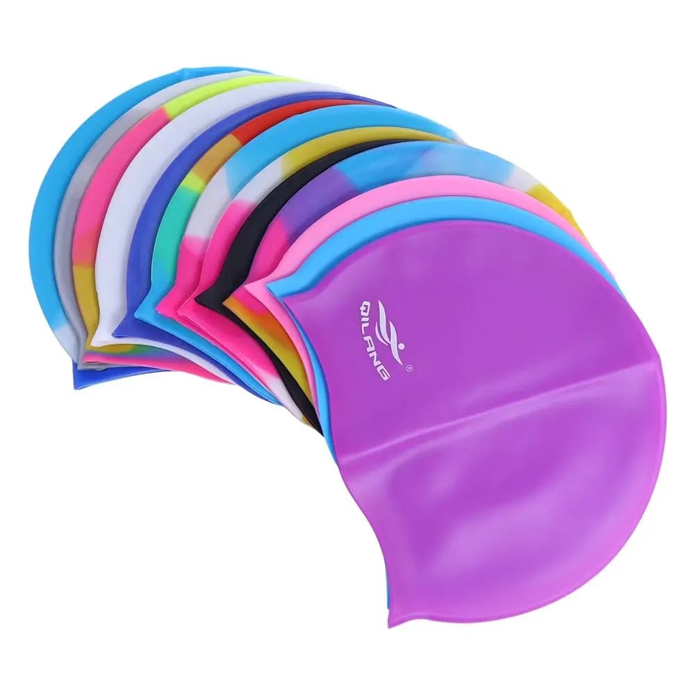 Classico alto elastico capelli lunghi impermeabile flessibile in Silicone colorato cappello da nuoto cuffia da bagno cappello da piscina cuffia da bagno