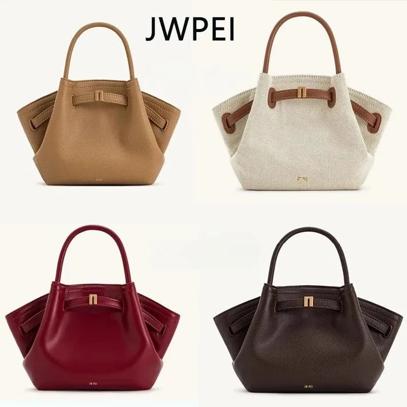 2026 JW PEI Dumpling Shaped Handbag, Retro Metal Buckle Tote Bag, Versatile Commuter Multi-Material Underarm Bag