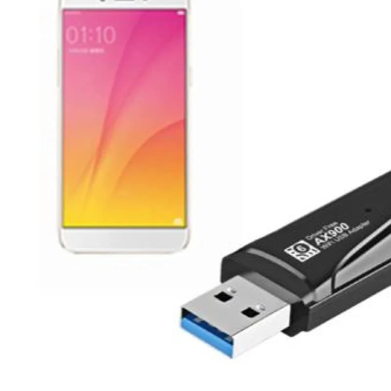 Dongle WiFi 6 2 in 1 900Mbps Dual Band 2.4G&5GHz, Ricevitore USB WiFi Senza Driver con Antenna 5dbi per Win 10/11