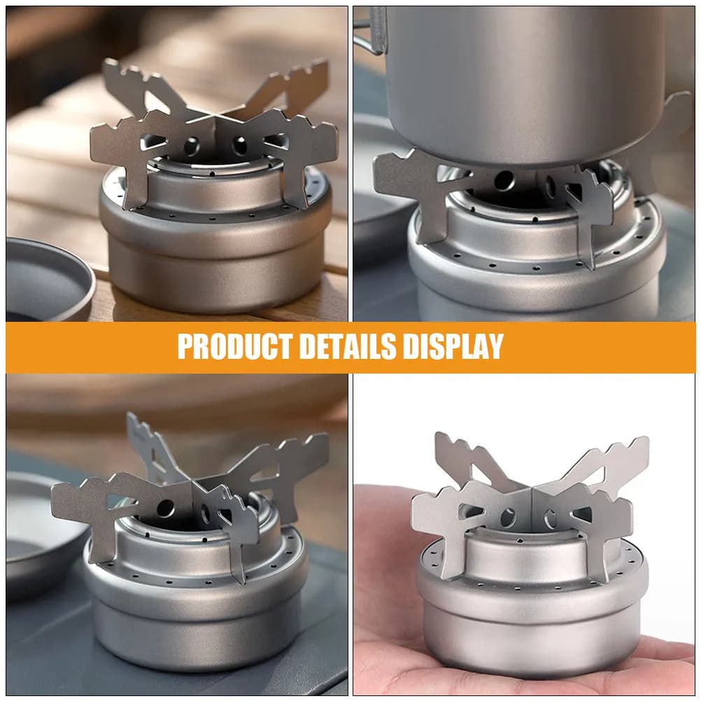 1 set of supports for titanium stoves, outdoor camping stove support, cable dentellated design, multifunction pen holder, reusable, lightweight