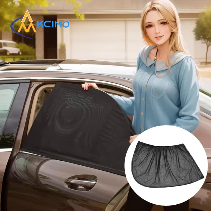 Nylon Net Elastic Sunscreen for Auto Window, UV Protection Anti-glare with Ventilation, 2 Pieces Network Cover for Auto Side Window