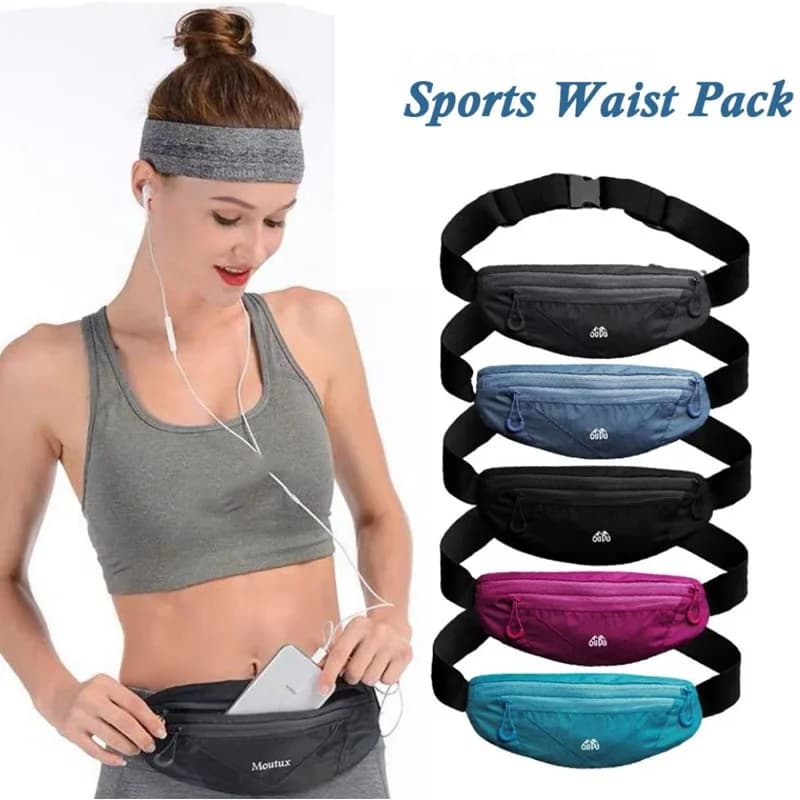 WRELS Unisex Sports Waist Bag with Running Pockets, Marathon, Jogging, Cycling and Leisure Activities, Waterproof, Phone Door