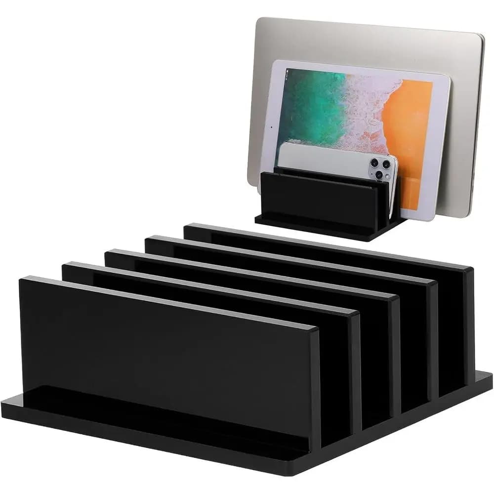 4-Component Acrylic Laptop Stand for Veal, Supports Laptops Up to 2cm Thick, Black
