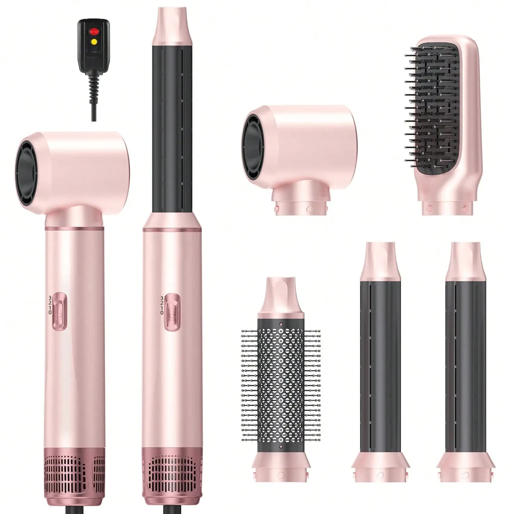 Pettine stirante, pettine ionico 2-in-1 con denti spessi, pettine arricciacapelli a 15 livelli di temperatura adatto a tutti i tipi di capelli