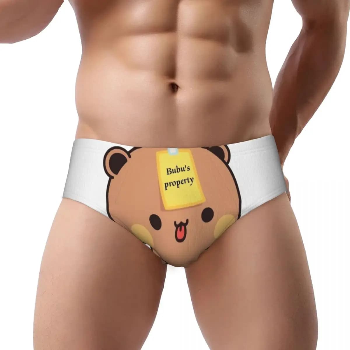 Slip personalizzati Bubu Dudu Panda e Brownie Bear per uomo, comodi e elasticizzati