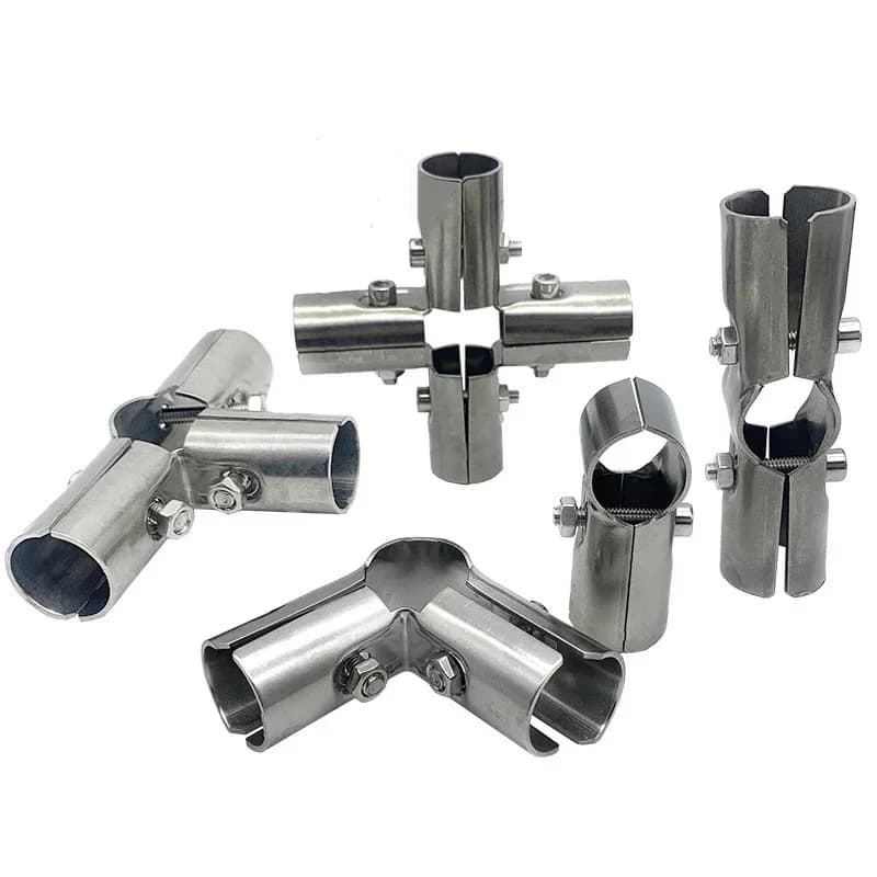1pcs 25mm Round Pipe Joint Stainless Steel Tube Connector Clothes Display Rack Rod Support Holder Fixed Clamp Furniture Hardware