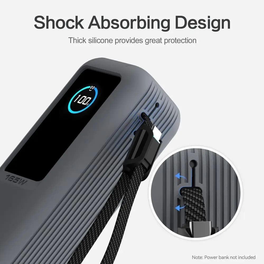 Custodia Protettiva in Silicone Anti-caduta Antiurto Antigraffio Flessibile con Cordino per Power Bank Anker Zolo 165W