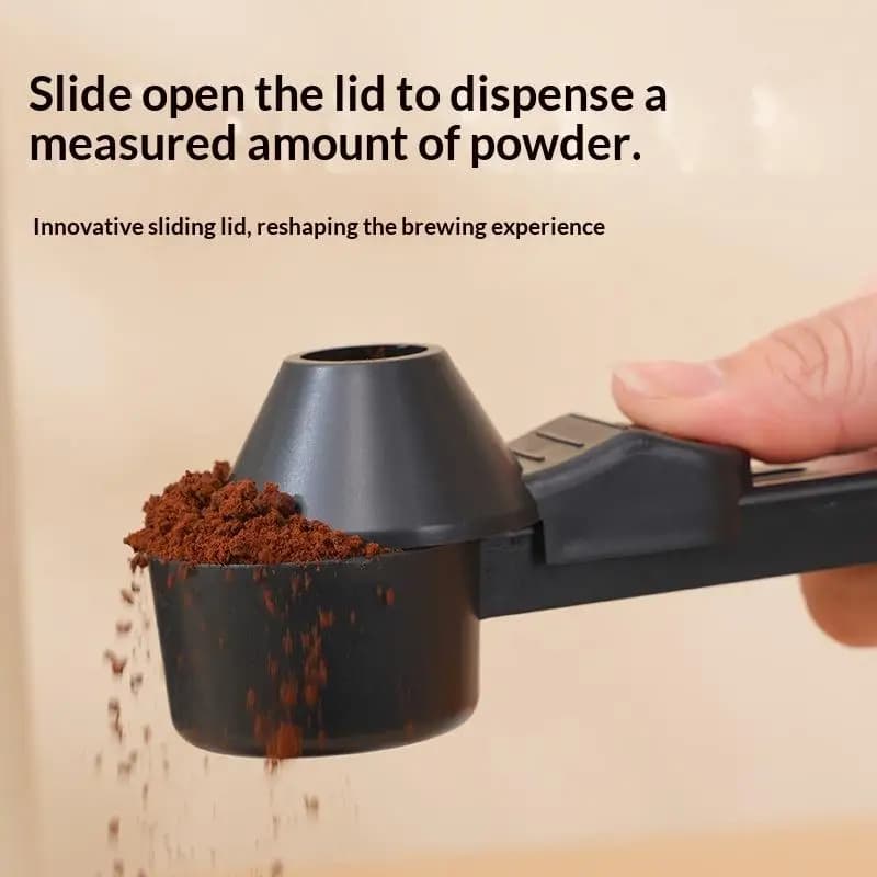 【M】Sliding Leakproof Coffee Scoop Reusable Protein Powder Spoon Funnel For Milk Supplements Portable Home Kitchen Gadgets