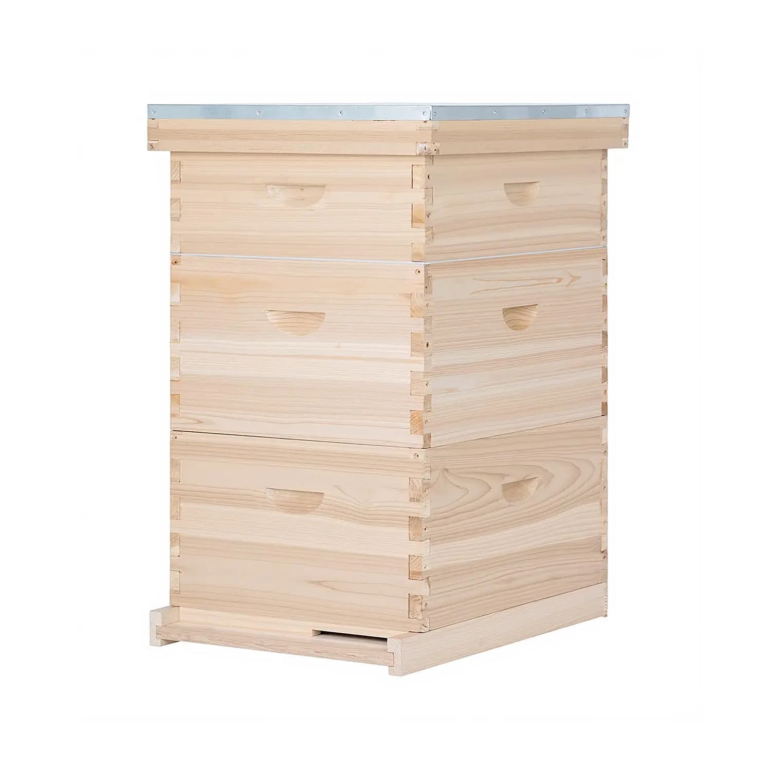 10-Frame Complete Bee Hives and Supplies Starter Kit,Beehives for Beginners with Beehive Frames and Waxed Foundations (2 Deep