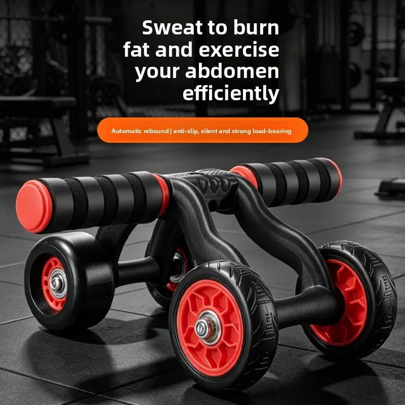 Four Wheel Abdominal Fitness Wheel Abdominal Muscle Training Wheel Roller Male and Female Abdominal Fitness Equipment Ab Rollers
