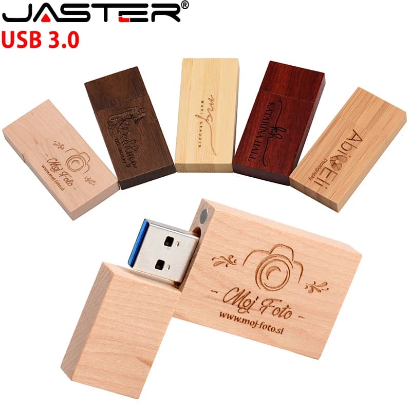 JASTER USB 3.0 LOGO cliente Chiavetta USB in legno Chiavetta USB in legno di rosa 4 GB 8 GB 16 GB 32 GB Pen Drive Memory Stick regalo di nozze