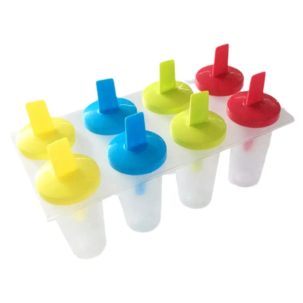 Stampo per ghiaccioli per gelato in silicone a 8 celle di fascia alta con manico Vassoio estivo Stampo per crema per bambini Stampo per gelato Strumento per ghiaccio